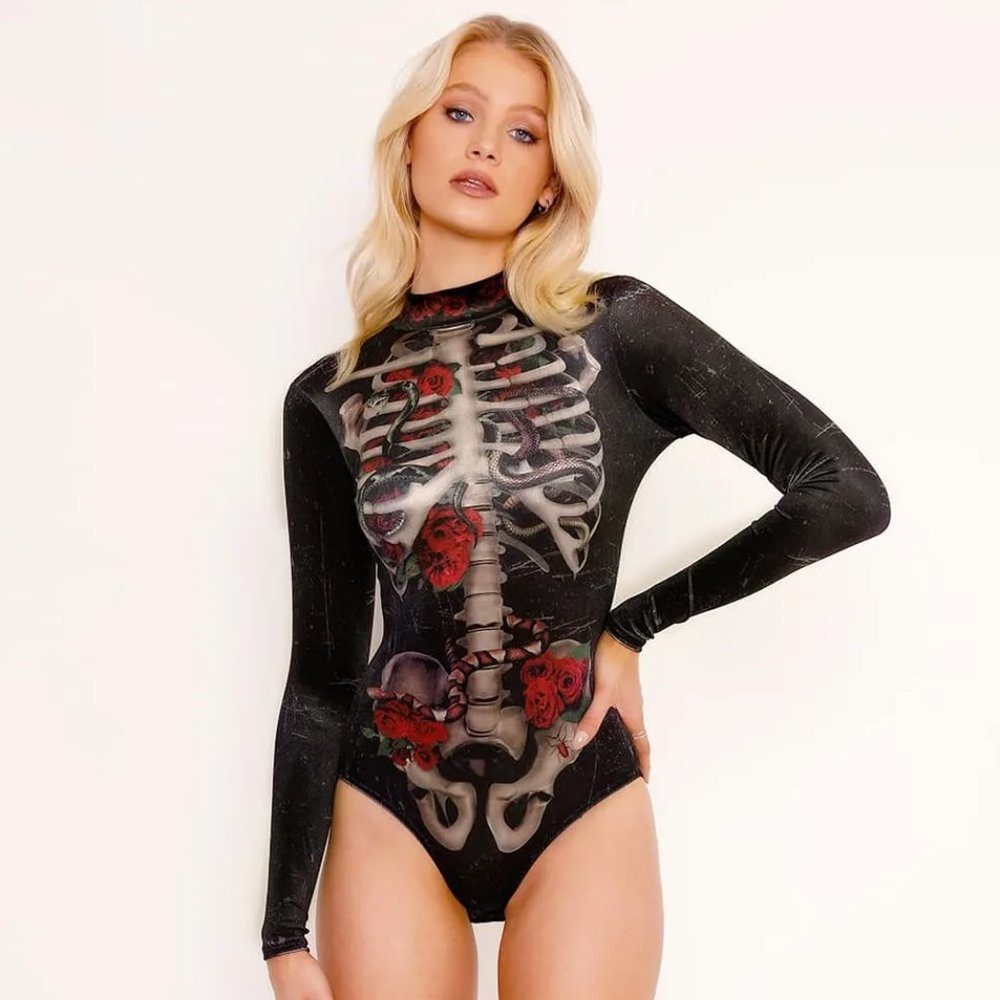 Blackmilk Creeper Ribs Velvet Long Sleeve Bodysuit